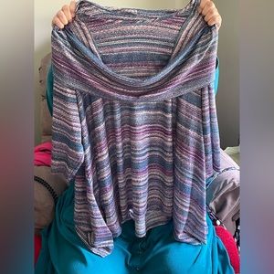 SALE 2/25, 3/30, 4/35! AVENUE Metallic Shark Bite Blue/Purple Tunic sz 3X 30/32W